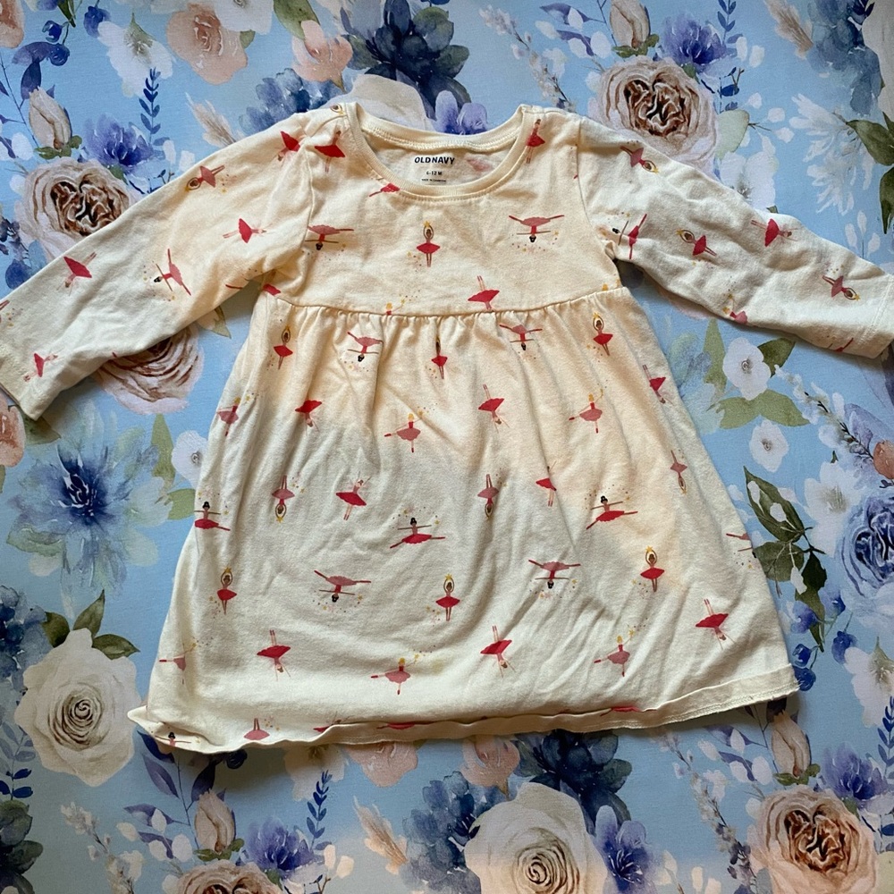 Old Navy Skater dress in ballerina print 6-12 mos